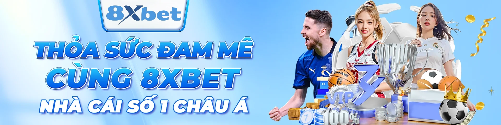 Banner 8XBet về cổng thông tin giải trí trực tuyến